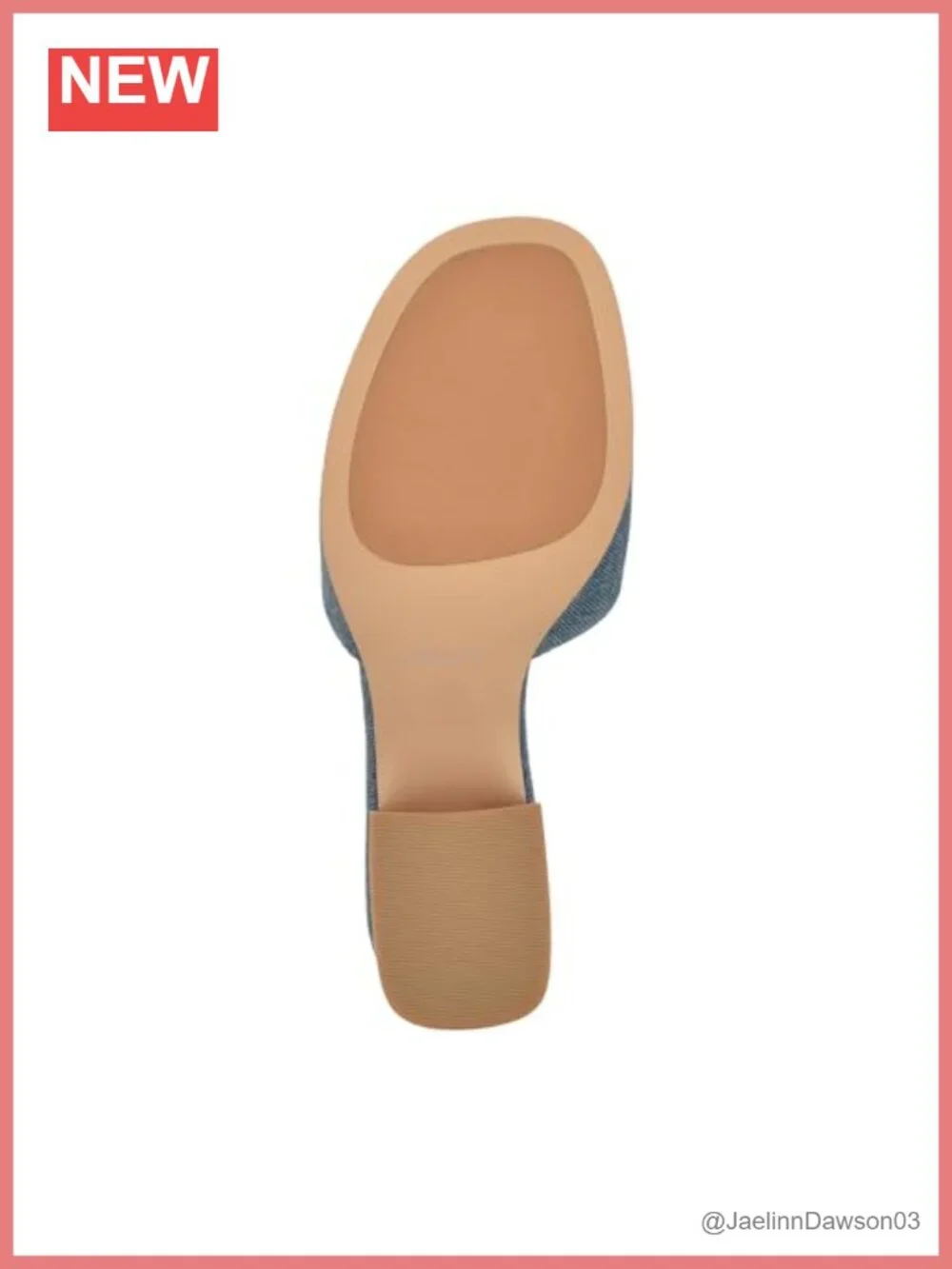 Cerinna Block Heel Slide Leather Denim Open Toe Sandals